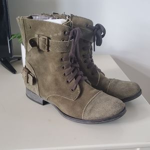 Olive Suede DV Combat Boots